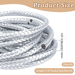 Cordino per gioielli in pelle PU intrecciata rotonda da 5 m&nbsp;OCOR-GF0005-92A