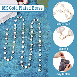 Цепочки из культивированного пресноводного жемчуга ручной работы из 1 нити&nbsp;AJEW-TA0001-93