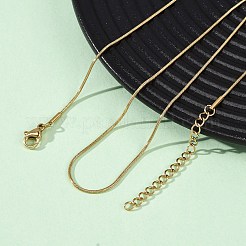 Ожерелья из круглой цепочки-змейки из нержавеющей стали 304 толщиной 1 мм&nbsp;NJEW-T016-27G