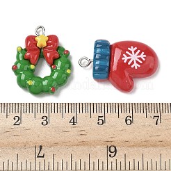 Подвески из непрозрачной смолы на рождественскую тематику RESI-I344-03P