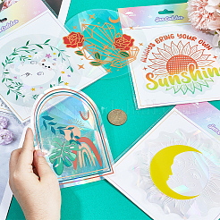 Домашнее животное радужное окно цепляется за наклейки&nbsp;DIY-WH0409-70L