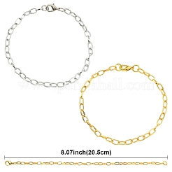 鉄アズキチェーンブレスレット10個  カニカン付き  ゴールドカラー  8-1/8インチ（20.5cm）&nbsp;IFIN-YW0004-03G