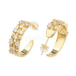 Серьги-кольца с кубическим цирконием&nbsp;EJEW-N011-68