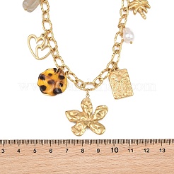 Collane a pettorina da donna con pendenti multipli in acciaio inossidabile 304&nbsp;SA-CBA717A-02G-01