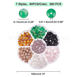 280шт 7 стиля бусины из натуральных смешанных драгоценных камней G-GA0001-55