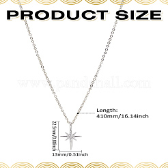 1 pz collane con ciondolo a forma di stella in ottone e ferro e strass&nbsp;NJEW-LP0004-15P