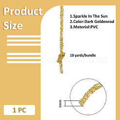 ガラス ラインストーン PVC チューブ コード  服飾材料  ダークチソウ  6mm&nbsp;OCOR-WH0063-105B