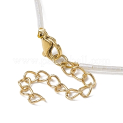 Ожерелье из стеклянных бусин и стеклянных бусин в стиле лэмпворк с застежками из нержавеющей стали 304 NJEW-JN04597-05