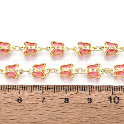 Латунные стеклянные цепочки-подвески в виде бабочек CHC-T018-11C-G