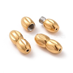 304 Edelstahlschraube Spangen, Oval, golden, 12x5 mm, Bohrung: 0.7 mm