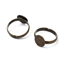 Fornituras base de anillo almohadilla de latón, ajustable, Sin cadmio y níque y plomo, Bronce antiguo, 19mm