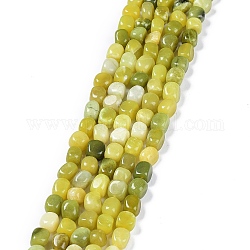 Natürliche Zitronen Jade Perlen Stränge, Nuggets Trommelstein, 6.5~15x7~14x7~14 mm, Bohrung: 1~1.4 mm, ca. 32~33 Stk. / Strang, 15.16~ 15.75 Zoll (38.5~40 cm)