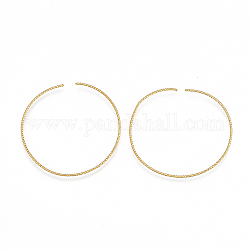 Brass Quick Link Connectors, Linking Rings, Nickel Free, Real 18K Gold Plated, 42~43x39~40x1mm, Inner Measure: 40~41x37~38mm