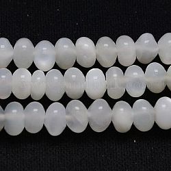 Natural Moonstone Beads Strands, Rondelle, White, 6x4mm, Hole: 1mm