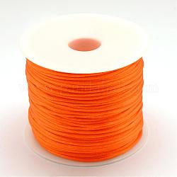 Fil de nylon, corde de satin de rattail, orange foncé, 1.5mm, environ 100yards/rouleau (300pied/rouleau)