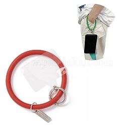 Телефонный ремешок из силиконовой петли, ремешок на запястье с держателем для ключей из пластика и сплава, красные, 17.7 см