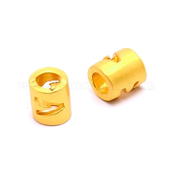 Perlas de letras de aleación, columna, color dorado mate, letter.v, 6.5x6mm, agujero: 3 mm