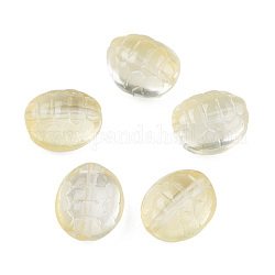 Transparente sprühlackierte Glasperlen, Schildkröte, Champagnergelb, 12x11x7 mm, Bohrung: 1 mm