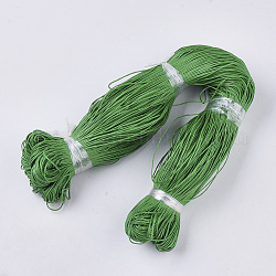 Cordón de algodón encerado ecológico, Hilo de algodón 100%, para macramé, fabricación de joyas elaboración de abalorios, verde lima, 1mm, alrededor de 382.76 yarda (350 m) / paquete