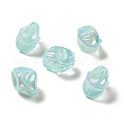 Placage uv perles acryliques irisées arc-en-ciel, pépites, turquoise pale, 18.5x15x13.5mm, Trou: 1.4mm