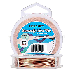 BENECREAT Round Copper Wire for Jewelry Making, Long-Lasting Plated, Raw(Unplated), 26 Gauge, 0.4mm, about 198 Feet(66 yards)/roll