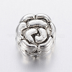 Perline in lega stile tibetano, fiore, argento antico, 5.5x5x2.5mm, Foro: 1 mm