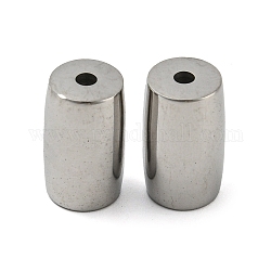 304 perline in acciaio inossidabile, colonna, colore acciaio inossidabile, 13x8x8mm, Foro: 1.8 mm