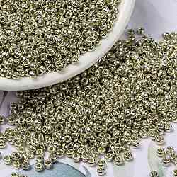 Miyuki runde Rocailles Perlen, japanische Saatperlen, (rr4201) duracoat verzinktes silber, 8/0, 3 mm, Bohrung: 1 mm, über 422~455pcs / Flasche, 10 g / Flasche