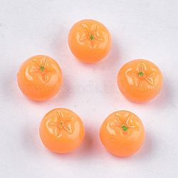 秋のテーマ樹脂デコデンカボション  柿  ダークオレンジ  9x6.5~7mm