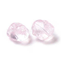 Perlas de vidrio checo transparente, conejo, rosa perla, 17.5x15x11.5mm, agujero: 1.4 mm