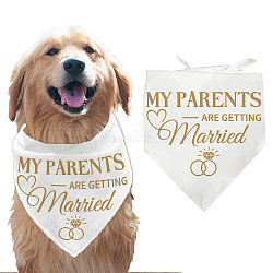 Foulard de chien en coton, bandana triangle pour animaux de compagnie, thème de mariage, mot, 380x780mm