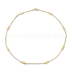 Chapado en iones (ip) 304 collar de cadena de eslabones rectangulares de acero inoxidable, dorado, 17.64 pulgada (44.8 cm)