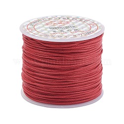 Red Korean Cotton Waxed Cord String Cord, 1mm, about 27.34 yards(25m)/roll