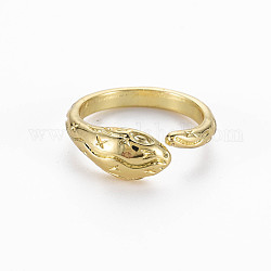 Anelli per polsini in lega di placcatura a forma di serpente, anelli aperti,  cadmio& piombo libero, oro chiaro, misura degli stati uniti 7 (17.3mm)