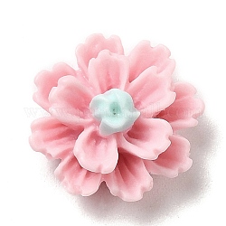Opaque Resin Cabochons, 3D Flower, Pink, 11.5x6.5mm