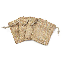 Sacs en polyester imitation toile de jute sacs à cordon, Pérou, 9x7 cm