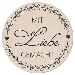 CREATCABIN 192Pcs Made With Love Stickers Wedding Stickers Favors Heart Shape Favor Labels for Birthday Party Gift Wedding Shops Baking Packaging Envelope Seals 1.77 Inch-mit liebe gemacht(German)