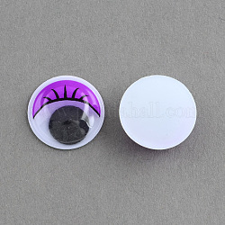 Colors Wiggle Googly Eyes Cabochons With Eyelash DIY Scrapbooking Crafts Toy Accessories, Purple, 8x2.5mm