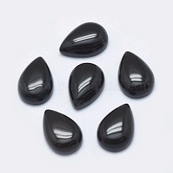 Cabochons de ágata negro naturales, lágrima, 10x7x3mm