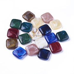 Perles acryliques, style de pierres fines imitation, losange, couleur mixte, 23x23.5x7mm, Trou: 1.8mm