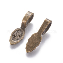 Tibetischen Stil Legierung Kleber-auf Flachkissen Bügel, Cadmiumfrei und Nickel frei und Bleifrei, Antik Bronze, 26x8x7 mm, Bohrung: 5x8 mm