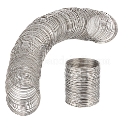 BENECREAT 300 Loops 20 Guage Steel Memory Wire, 0.03 Inch (0.8mm) Thick, 2.4 Inch (60mm) Dia Rigid Steel Bracelet Bangle Jewelry Beading Wire for Wire Wrap DIY Jewelry Making