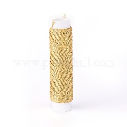 Cordón retorcido de poliéster encerado redondo, cordón de micro macramé, para proyectos de cuero, encuadernación, oro, 0.35mm, alrededor de 43 yarda (40 m) / rollo