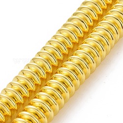 Elettrodeposte ematite sintetico non magnetico fili, disco, oro placcato, 10x3mm, Foro: 1.8 mm, circa 117pcs/filo, 15.20 pollice (38.6 cm)