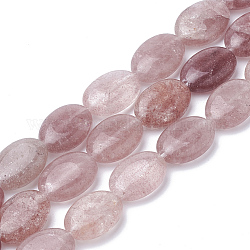 Chapelets de perles aux fraises en quartz naturel, ovale, 18~18.5x13x6mm, Trou: 1mm, Environ 22 pcs/chapelet, 15.7 pouce