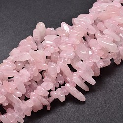 Naturel rose de pépites de quartz brins de perles, 8~30x5~12mm, Trou: 1mm, environ 15.3 pouce ~ 15.7 pouces