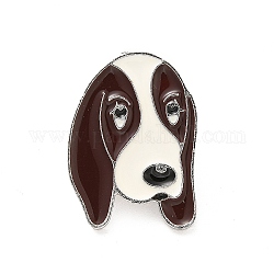 Pasador de perro esmaltado con embragues de mariposa de latón, insignia de aleación para ropa de mochila, sabueso basset, 25.5x18x10mm, pin: 1.1 mm