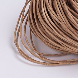 Шнур натуральной кожи, кожаный шнур ювелирных изделий, Перу, Размер : диаметром около 2 мм 