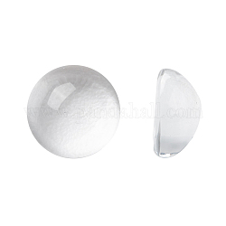 Demi transparente cabochons de verre ronde, clair, 8x4.5mm