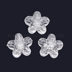 Transparente Acryl Perlen, Blume, Transparent, 15x16x8 mm, Bohrung: 1.8 mm, ca. 585 Stk. / 500 g